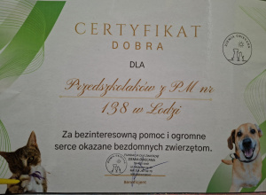 Podziękowania od Fundacji dla zwierząt Ziemia Obiecana