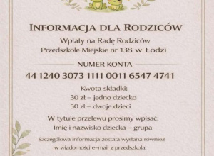 Wpłaty na Radę Rodziców
