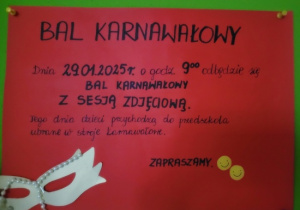 zaproszenie na bal karnawałowy z sesją zdjęciową