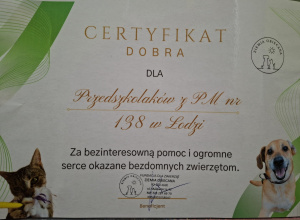 Podziękowania od Fundacji dla zwierząt Ziemia Obiecana